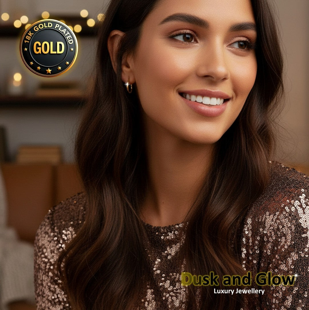 UK Womens Gold Hoop Earrings Genuine 18K Plating Ladies Girls Jewelry Gift NEW3