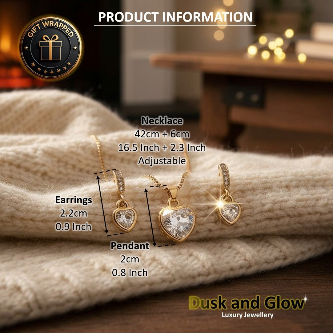 Womens Jewellery Gift Set Necklace Drop Earrings Cubic Zirconia CZ UK BRAND NEW5