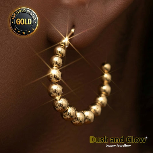 UK Womens Gold Hoop Earrings Genuine 18K Plating Ladies Girls Jewelry Gift NEW0