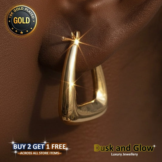 UK Womens Gold Hoop Earrings Genuine 18K Plating Ladies Girls Jewelry Gift NEW0