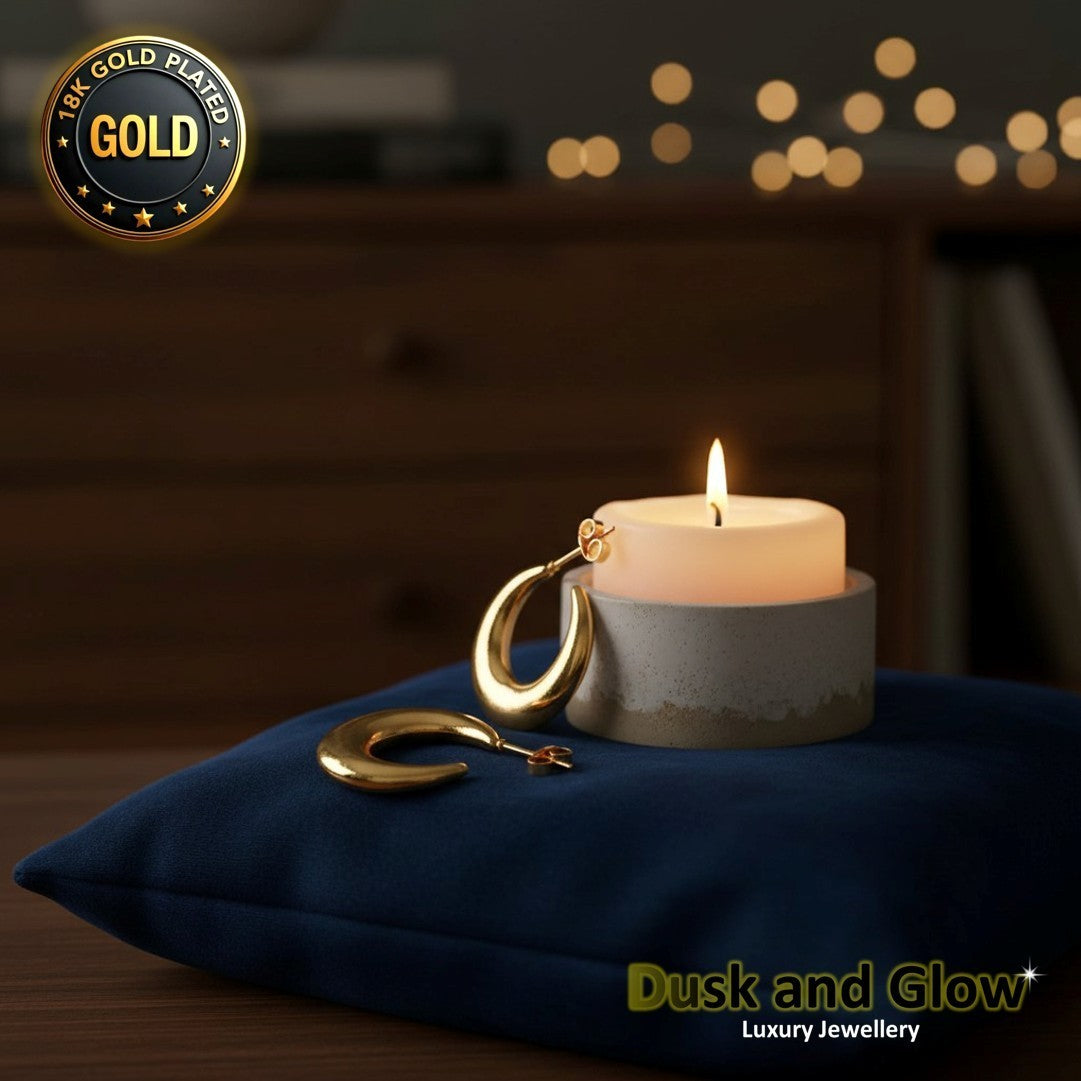 UK Womens Gold Hoop Earrings Genuine 18K Plating Ladies Girls Jewelry Gift NEW8
