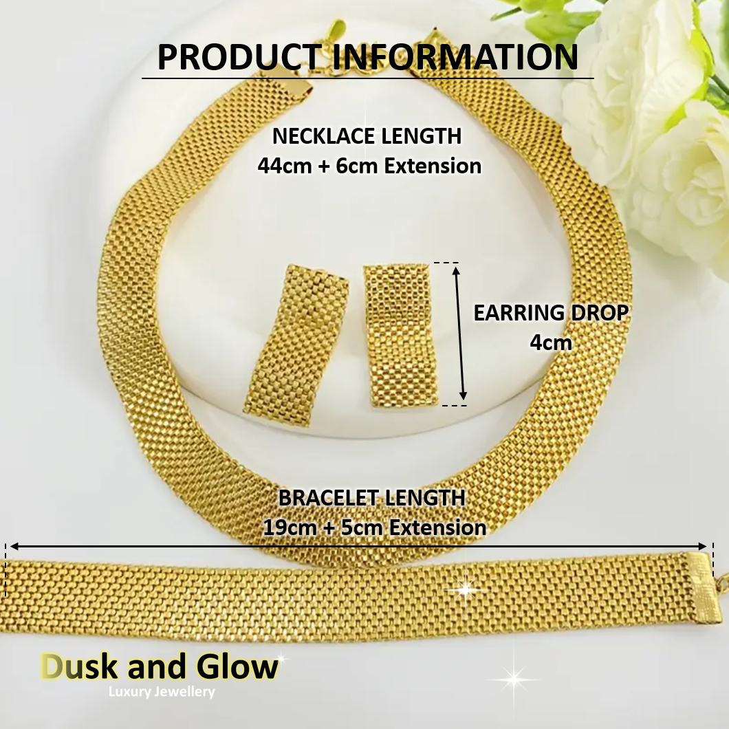 UK Women Ladies Gold Fashion Jewelry Gift Set Necklace Braclet Drop Earrings NEW4