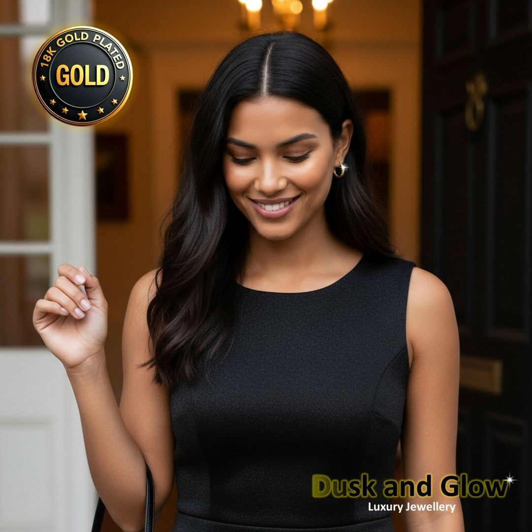 UK Womens Gold Hoop Earrings Genuine 18K Plating Ladies Girls Jewelry Gift NEW3