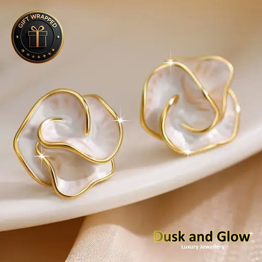 Silver Vintage Flower Stud Earrings Women Ladies Girls Jewellery Gift UK NEW0