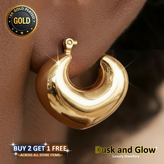UK Womens Gold Hoop Earrings Genuine 18K Plating Ladies Girls Jewelry Gift NEW0