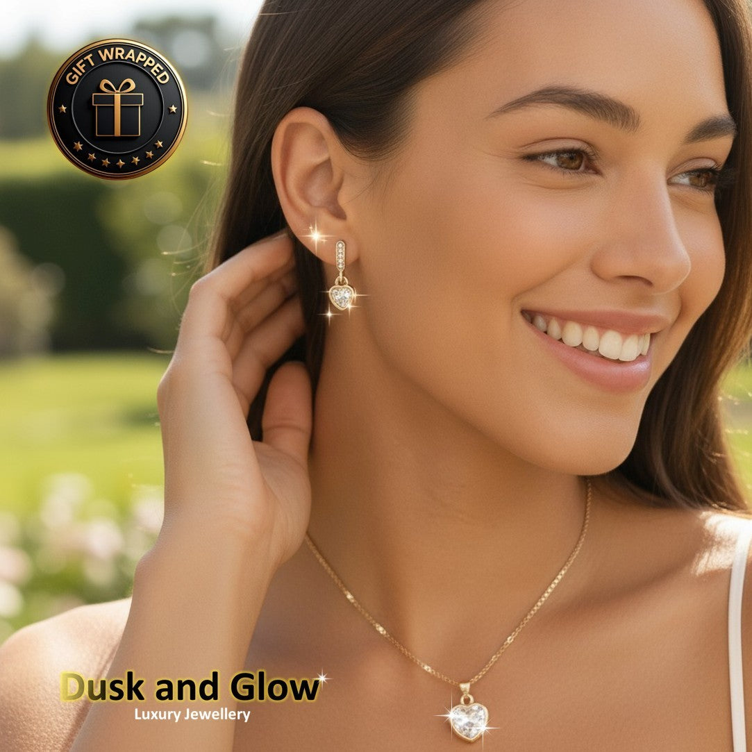 Womens Jewellery Gift Set Necklace Drop Earrings Cubic Zirconia CZ UK BRAND NEW4