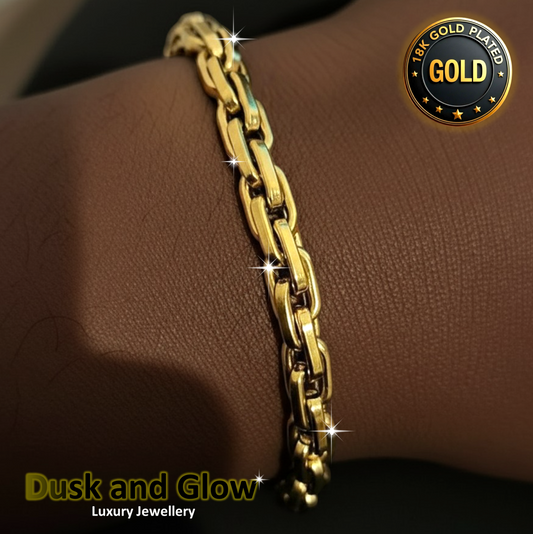 Luxury Gold Blecher Bracelet Chain 18ct Plated Women Ladies Girls Gift NEW UK0