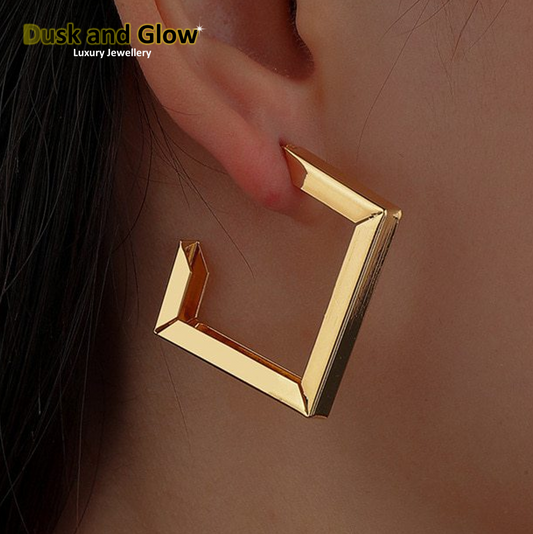 UK Women Ladies Gold Hoop Stud Earrings Designer Fashion Girl Jewellery Gift NEW0