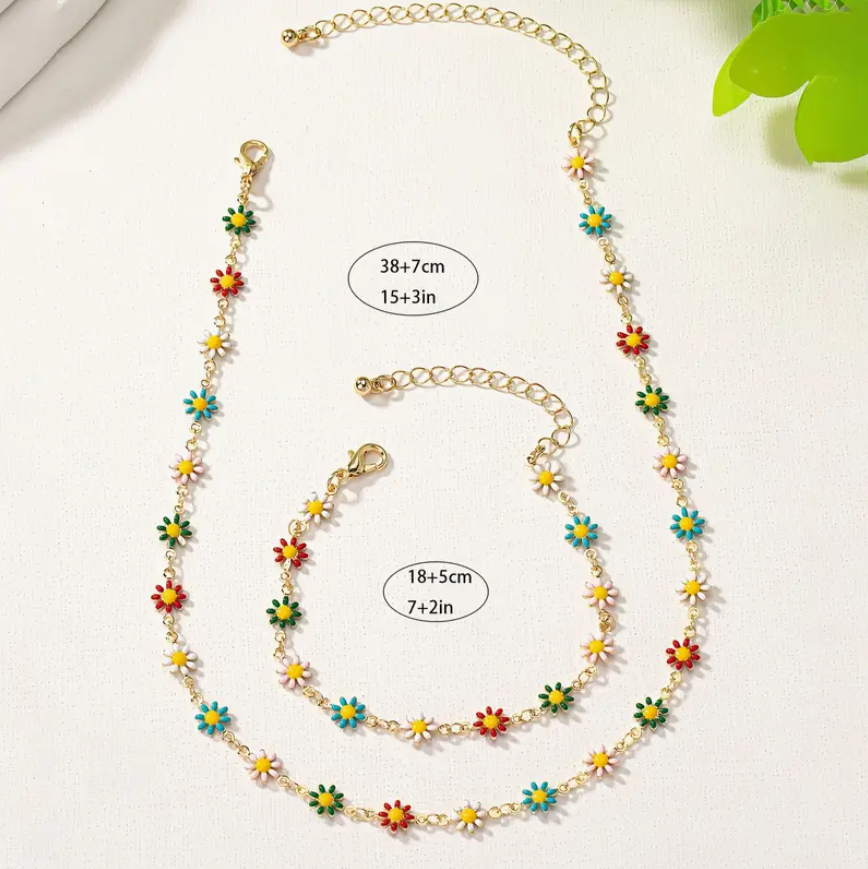 UK Women Ladies Multicolour Fashion Jewelry Gift Set Necklace Bracelet NEW4