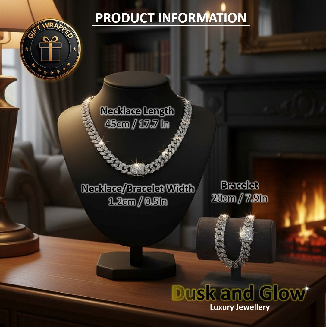 UK Women Ladies Silver Bracelet Rhine Stone Cuban Chain Girls Jewellery Gift NEW5