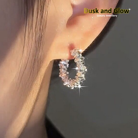 UK Women Ladies Fashion Silver Hoop Stud Earrings Girls Jewellery Party Gift NEW0