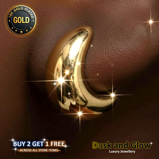 UK Womens Gold Hoop Earrings Genuine 18K Plating Ladies Girls Jewelry Gift NEW0