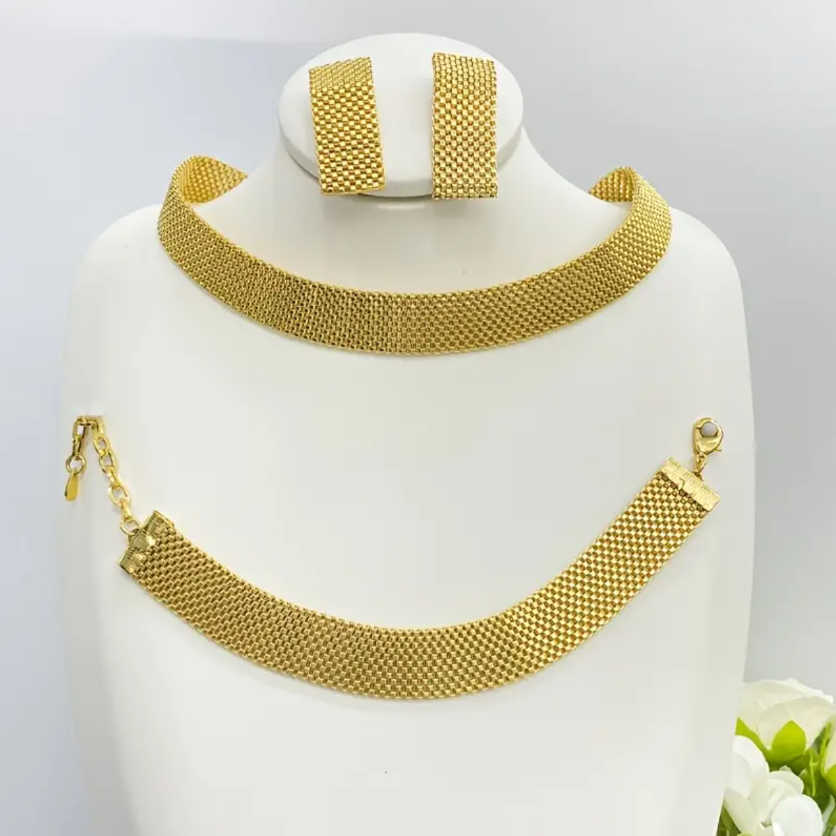 UK Women Ladies Gold Fashion Jewelry Gift Set Necklace Braclet Drop Earrings NEW3