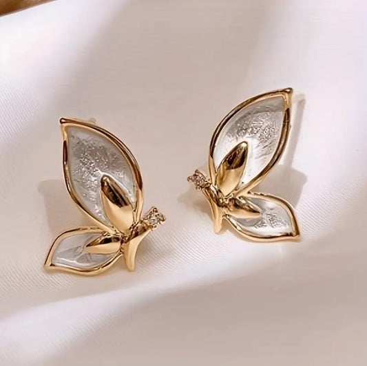 Silver Butterfly Stud Earrings Luxury Women Ladies Girls Jewellery Gift UK NEW2