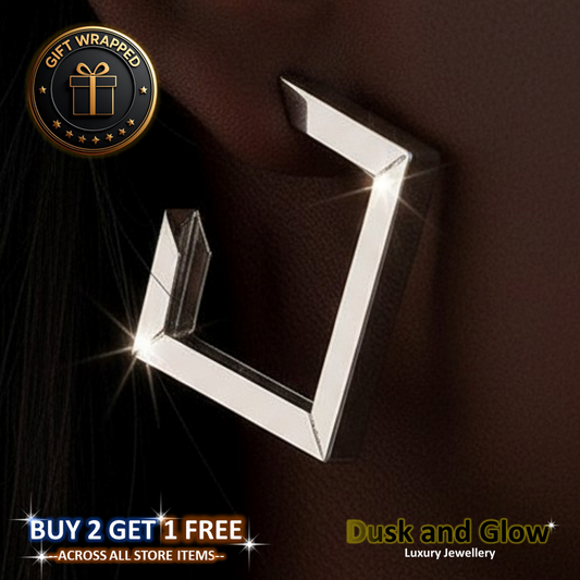 Silver Hoop Stud Earrings Women Ladies Design Fashion Girl Jewellery Gift NEW UK0