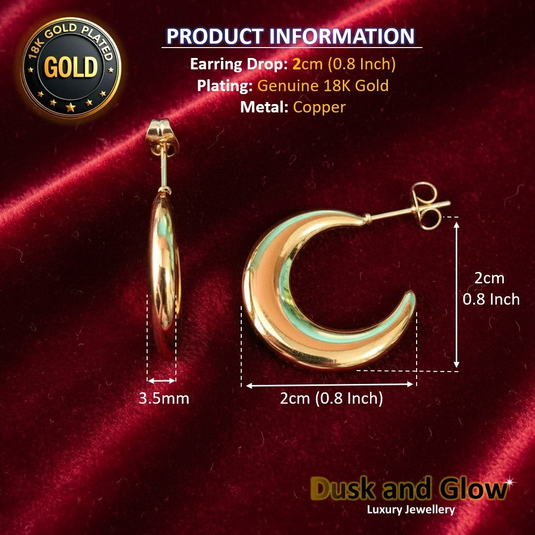 UK Womens Gold Hoop Earrings Genuine 18K Plating Ladies Girls Jewelry Gift NEW3