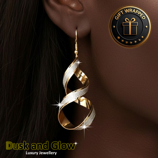 Luxury Gold Silver Dangle Drop Earrings Shimmering Statement Tassel Design0