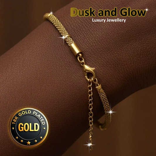 18ct Gold Plated Luxury Bracelet Minimalist Designer Fashion Women Girls UK NEW0