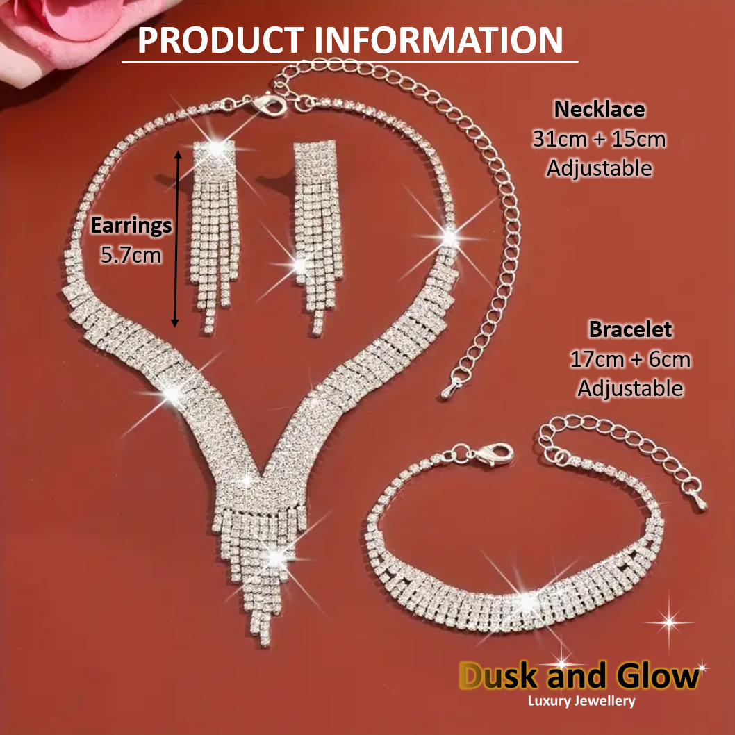 UK Women Ladies Gold Fashion Jewelry Gift Set Necklace Braclet Drop Earrings NEW5