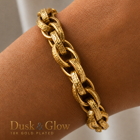 18ct Gold Plated Embossed Bracelet