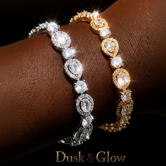 Luxury Shimmering Crystal Halo Bracelets in 18ct Gold & Silver Plating